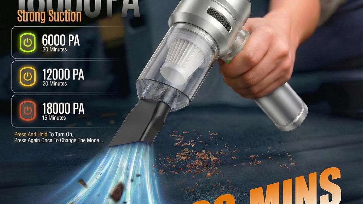 Carlizem® TurboJet500 4-in-1 18000PA Powerful Car Vacuum Cleaner & Air Blower